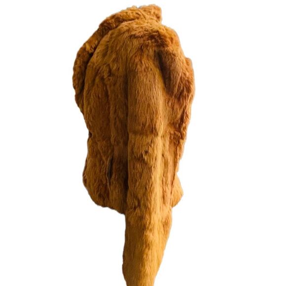 FUR COAT Y2K Vintage SPLIT END LTD. British Tan Genuine Rabbit Fur Winter Coat J - Picture 2 of 12